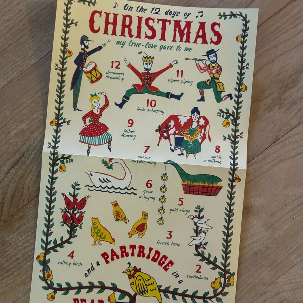 Cavallini & Co. 500 Piece Puzzle - Twelve Days of Christmas Vintage Puzzle